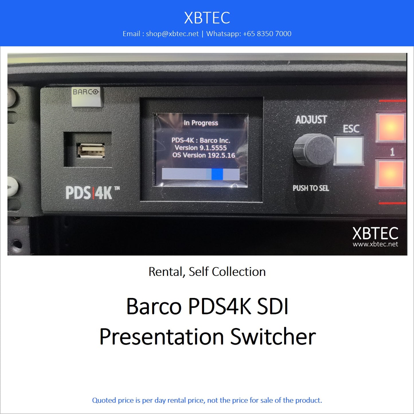 (Rental, Self Collection) Barco PDS4K SDI Presentation Switcher
