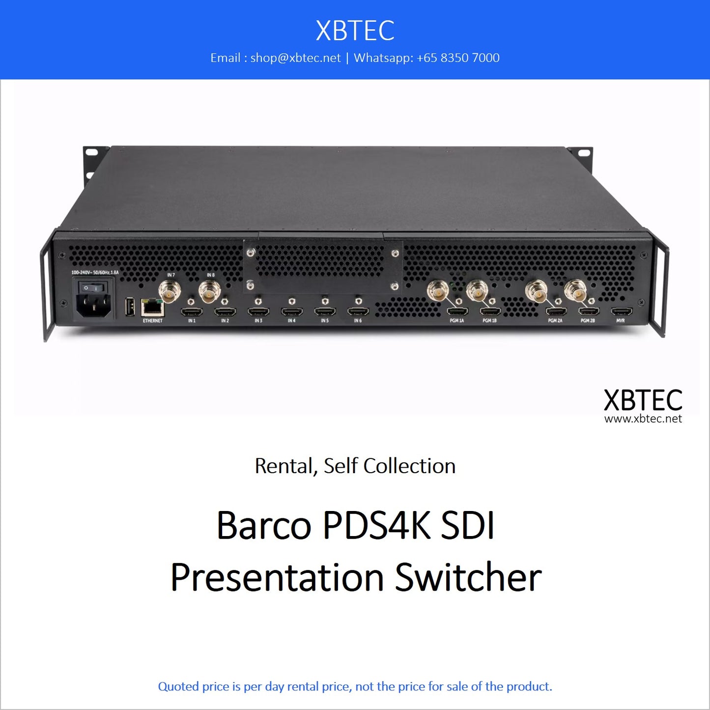 (Rental, Self Collection) Barco PDS4K SDI Presentation Switcher