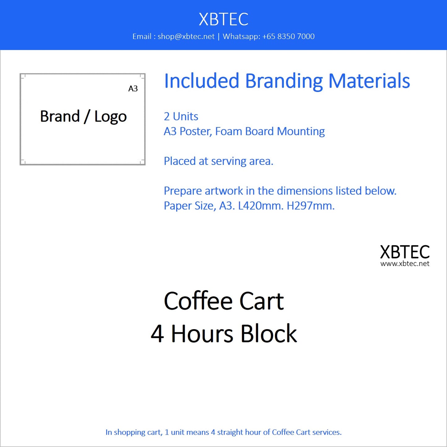 Drinks, Coffee Cart, 4 Hours Block