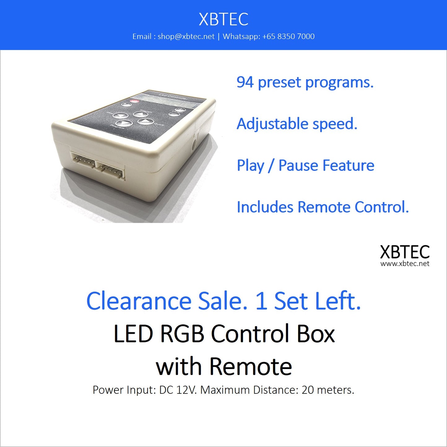 LED RGB Control Box with Remote