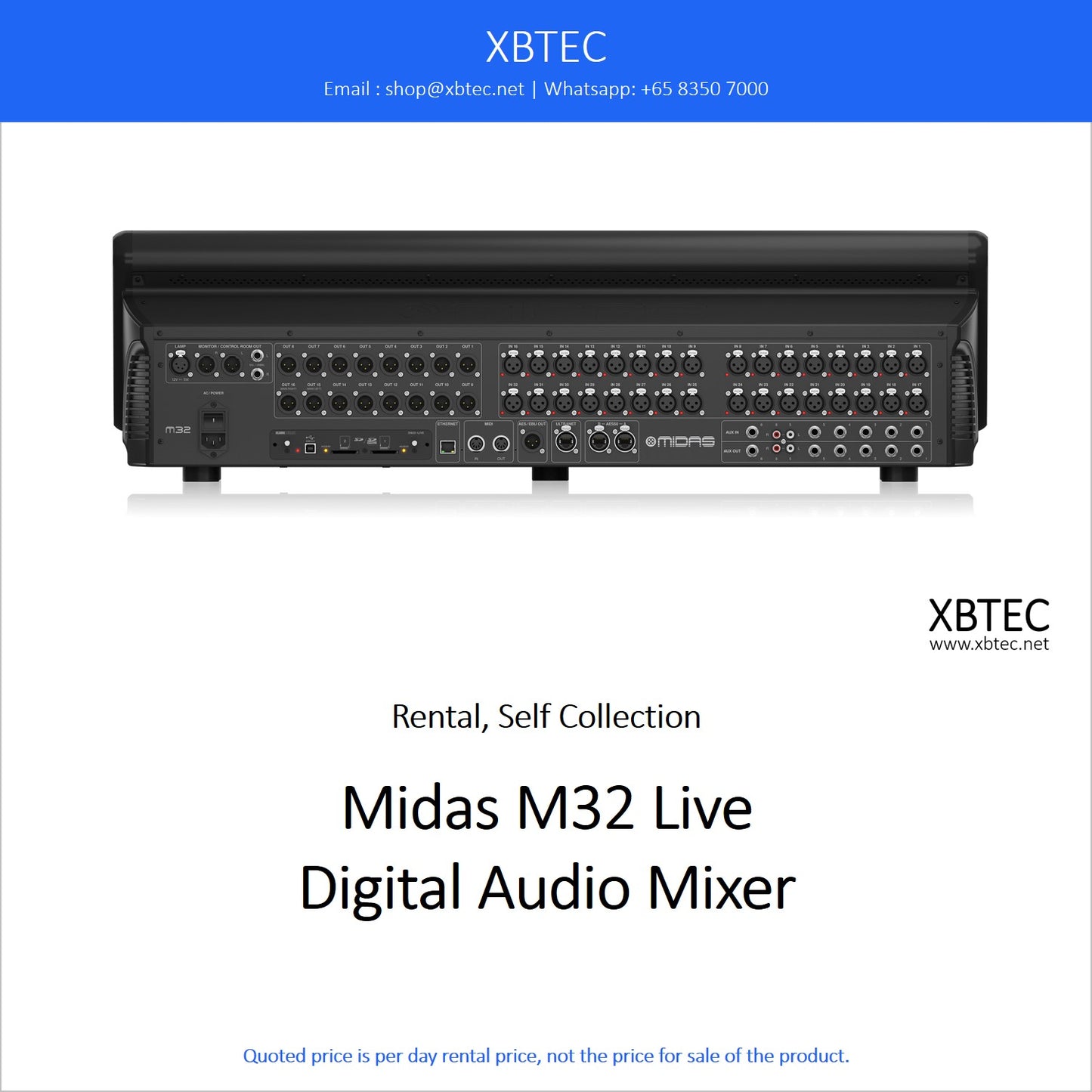 (Rental, Self Collection) Midas M32 Live Digital Audio Mixer