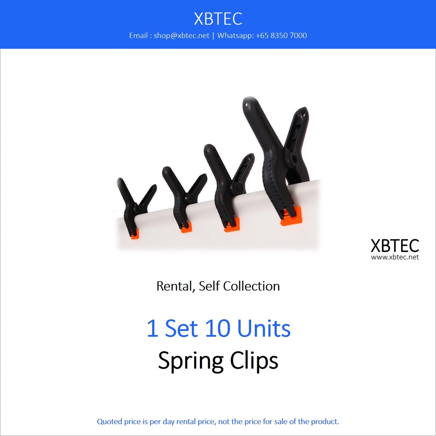 (Rental, Self Collection) Pipe & Drape, Spring Clips