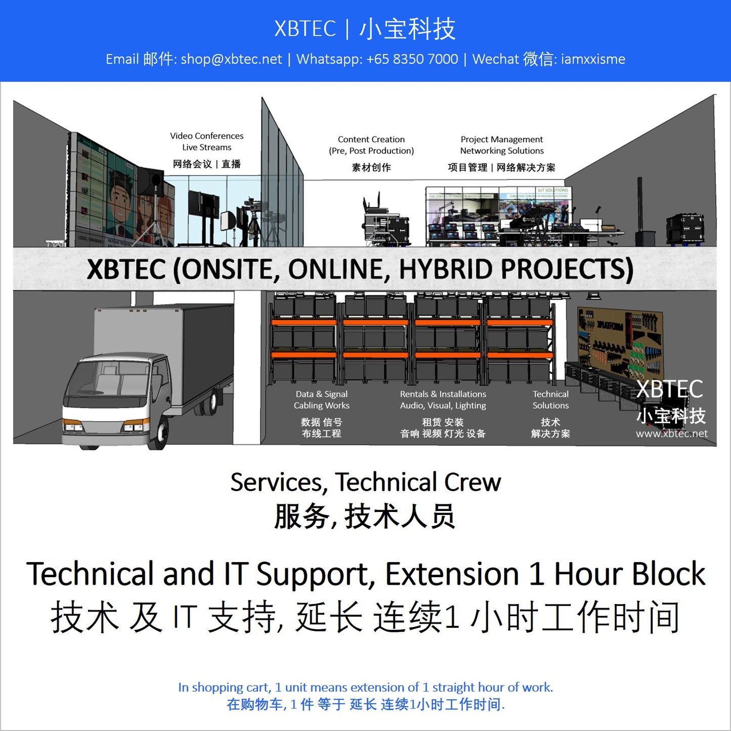 (Services, Technical Crew | 服务, 技术人员) Technical and IT Support, Extension 1 Hour Block