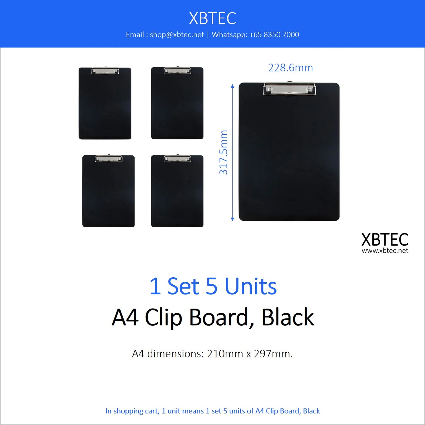 Stationery, A4 Clip Board, Black