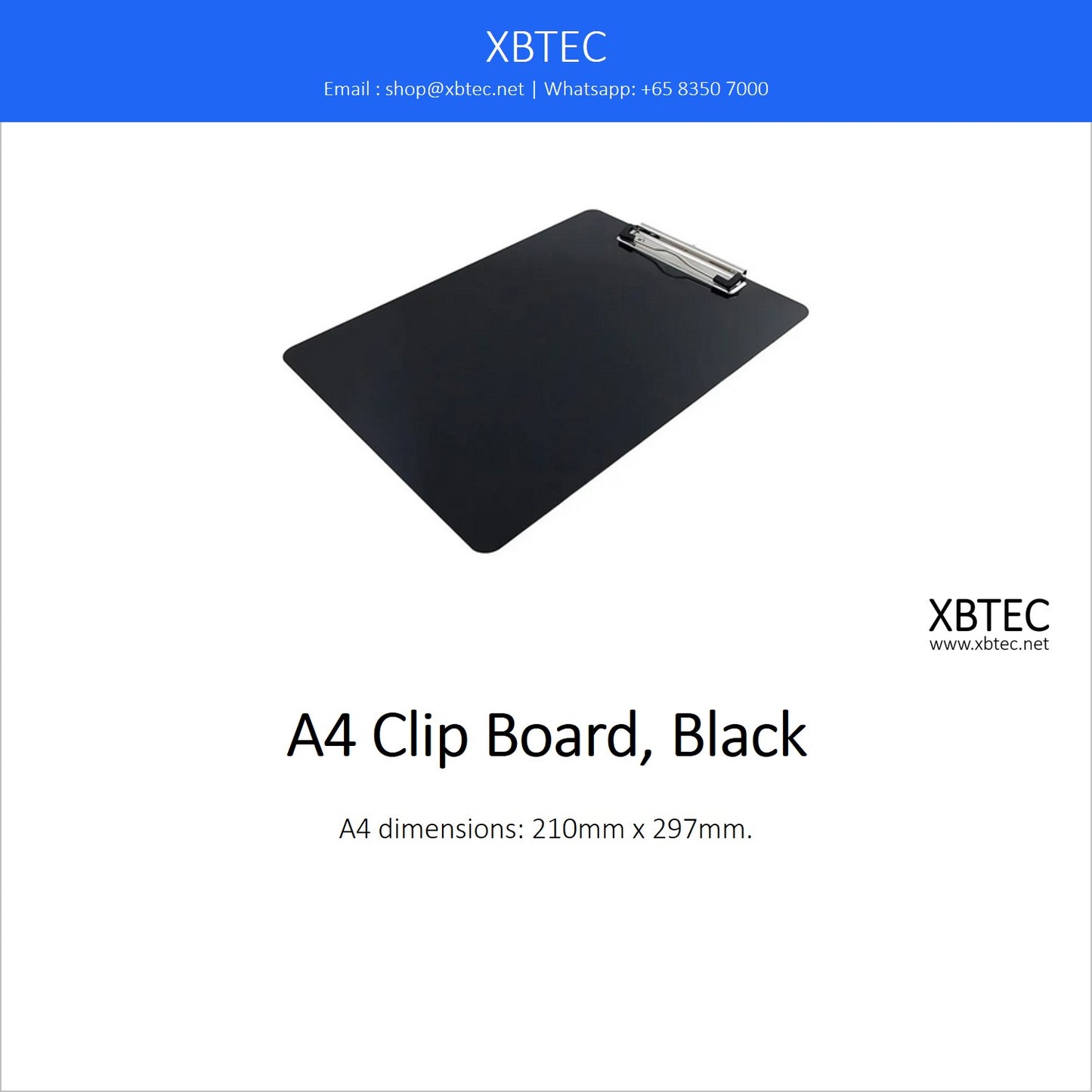 Stationery, A4 Clip Board, Black
