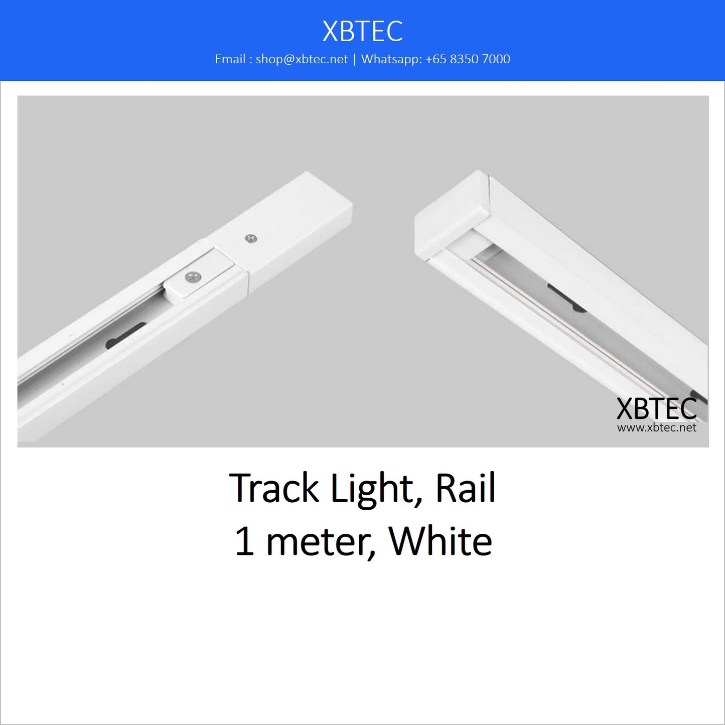 Track Light, Rail, 1 meter, White