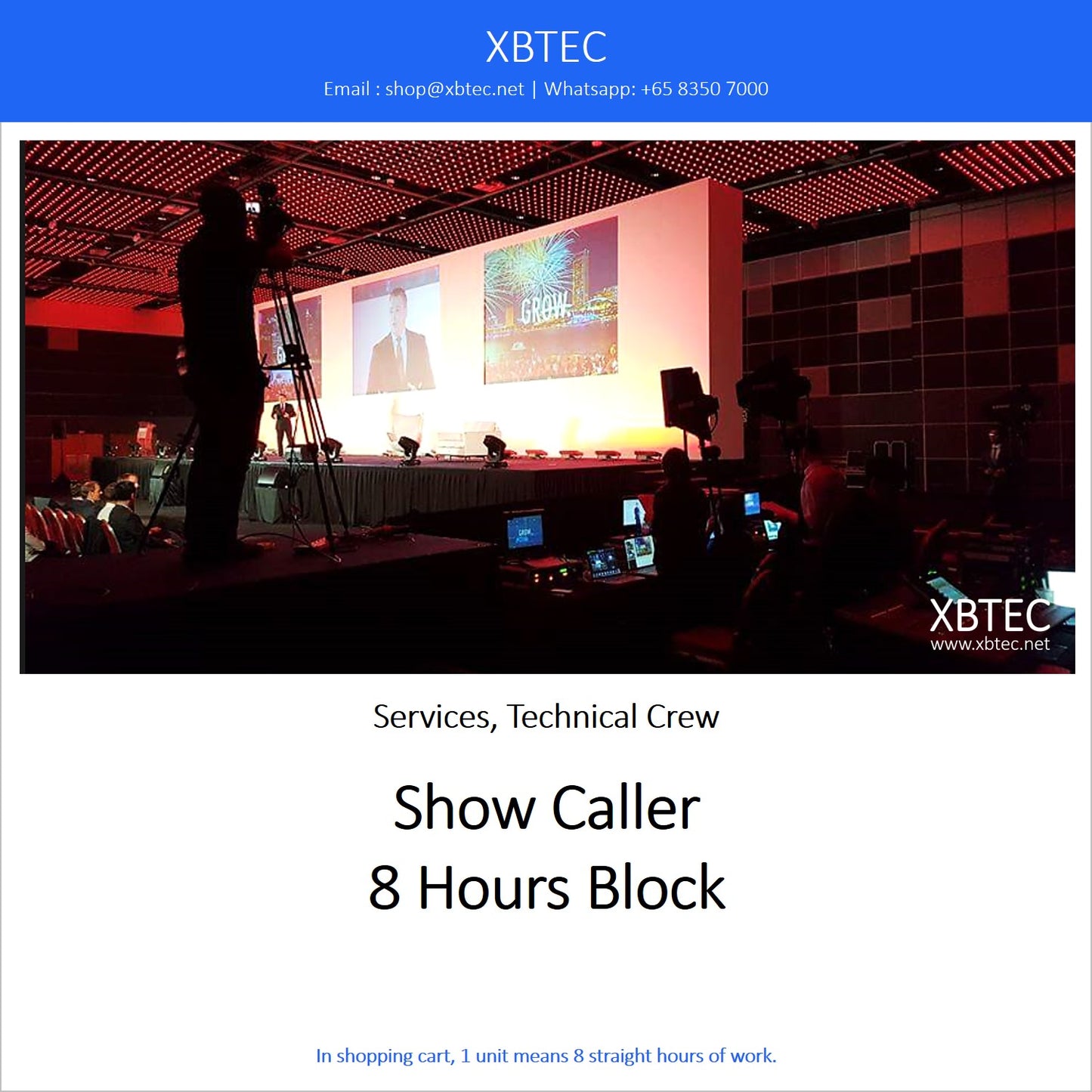 (Services, Technical Crew) Show Caller, 8 Hours Block