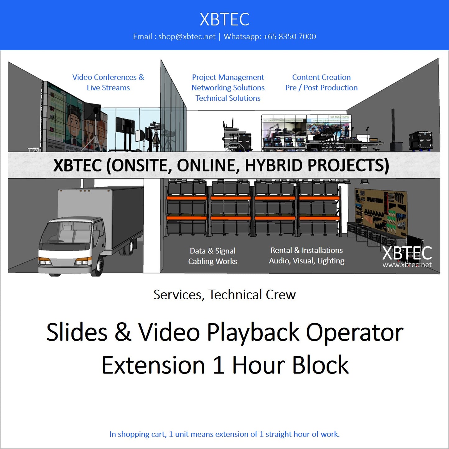 (Services, Technical Crew) Slides & Video Playback Operator, Extension 1 Hour Block