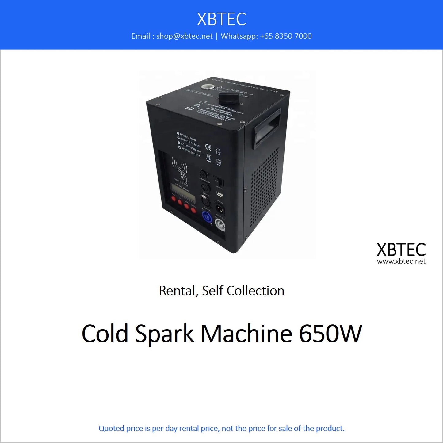 (Rental, Self Collection) Cold Spark Machine 650W