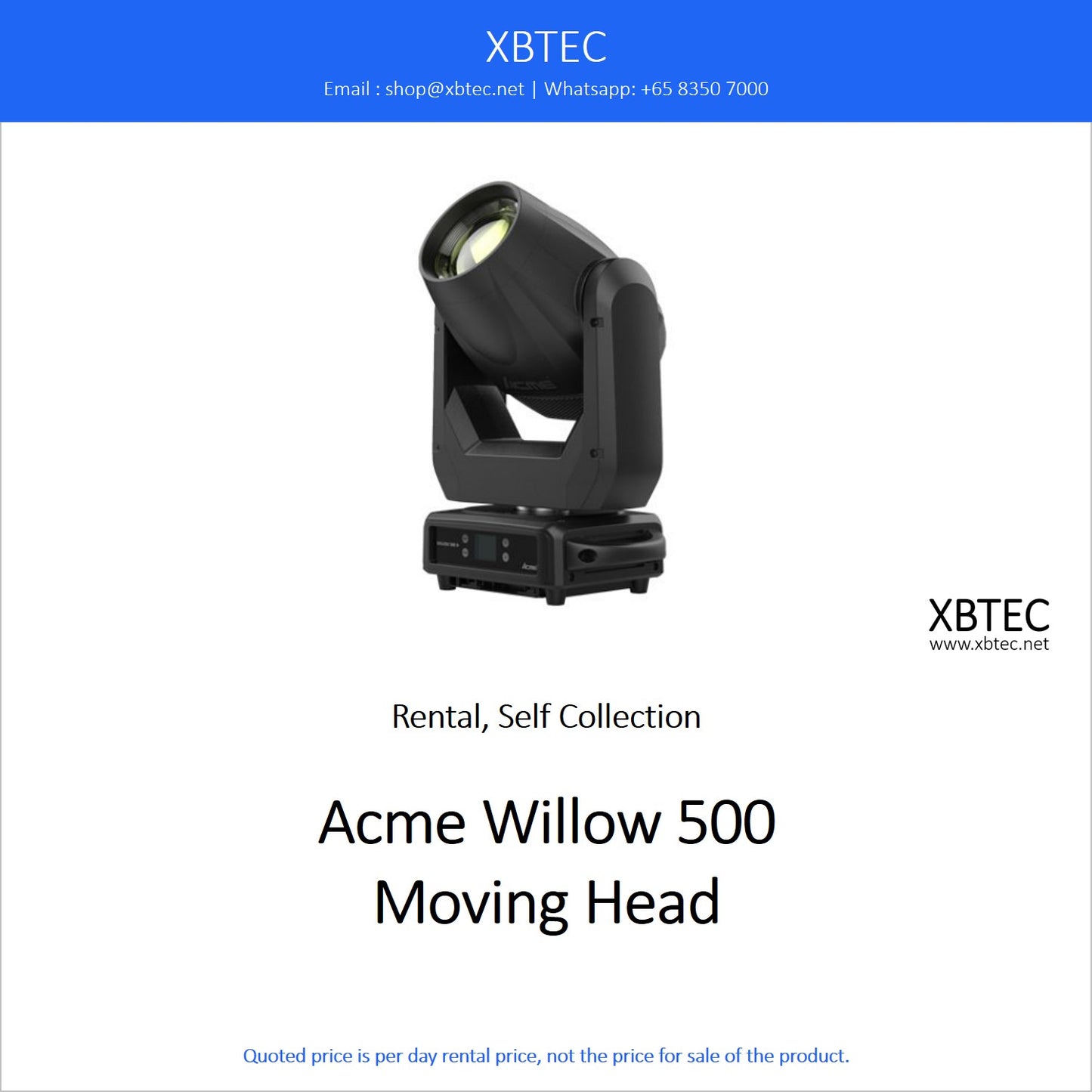 (Rental, Self Collection) ACME Willow 500 (3 in 1) Moving Head