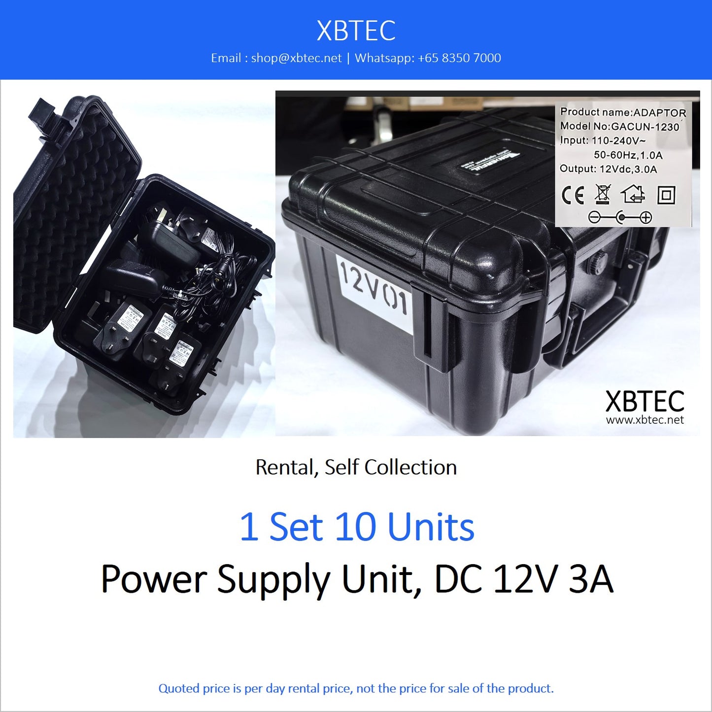 (Rental, Self Collection) Power Supply Unit, DC 12V 3A