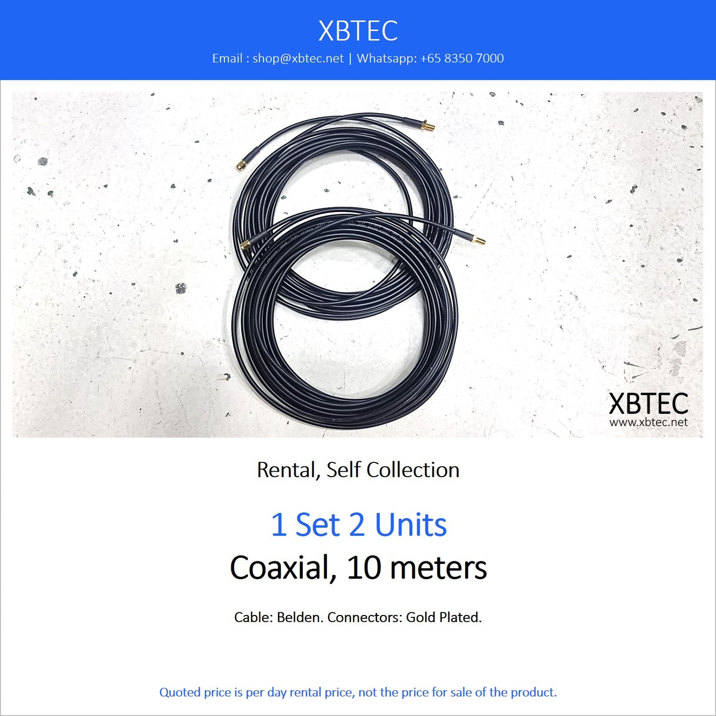 (Rental, Self Collection) Coaxial, 10 meters