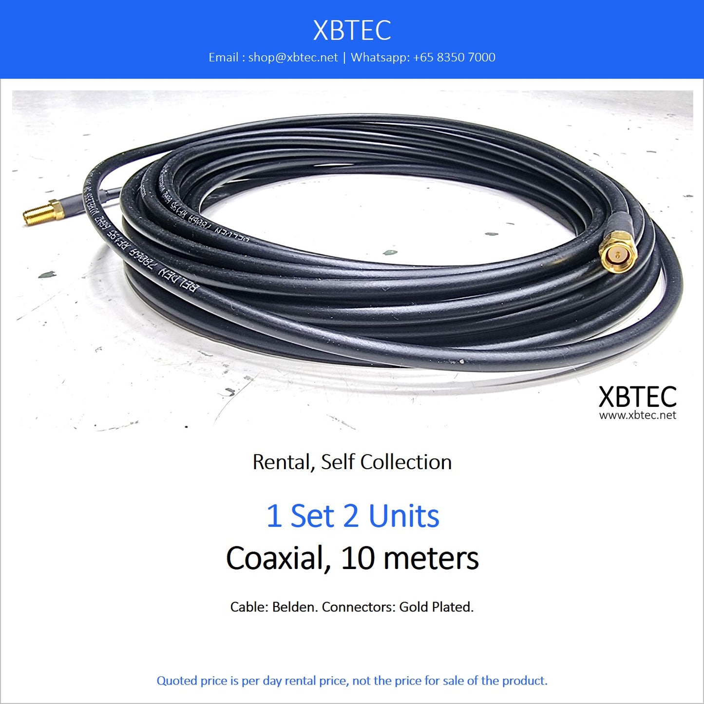 (Rental, Self Collection) Coaxial, 10 meters