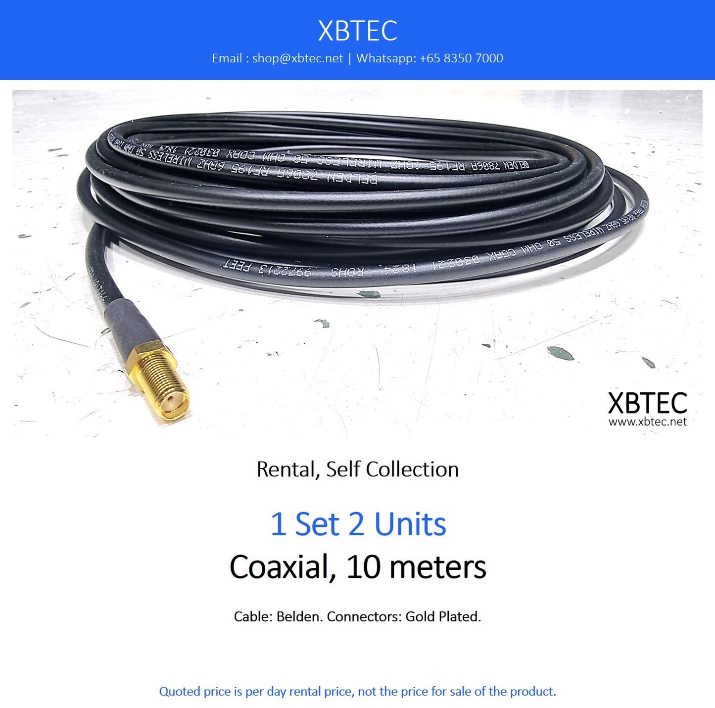 (Rental, Self Collection) Coaxial, 10 meters