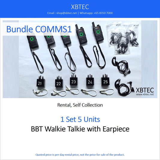 (Rental, Self Collection) Bundle COMMS01. BBT Walkie Talkie with Earpiece.