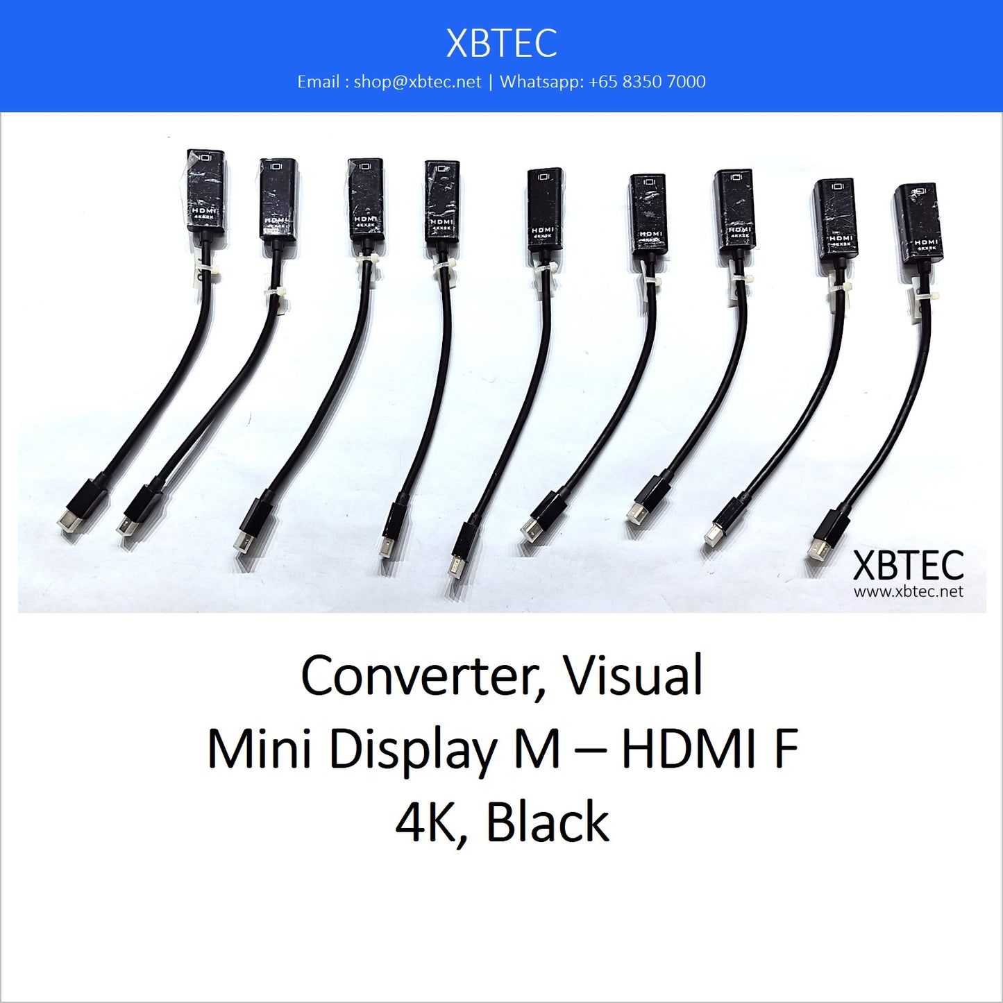 Converter, Visual, Mini Display M – HDMI F, 4K, Black