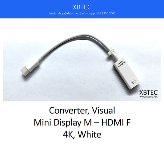 Converter, Visual, Mini Display M – HDMI F, 4K, White