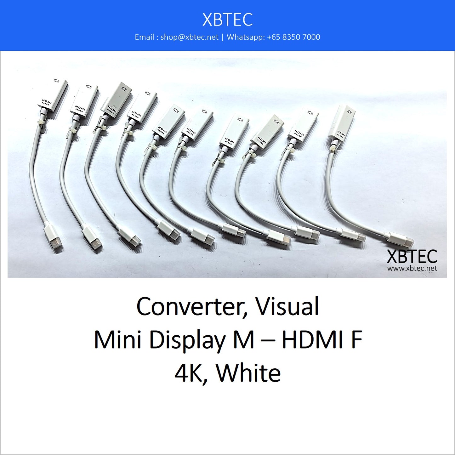 Converter, Visual, Mini Display M – HDMI F, 4K, White