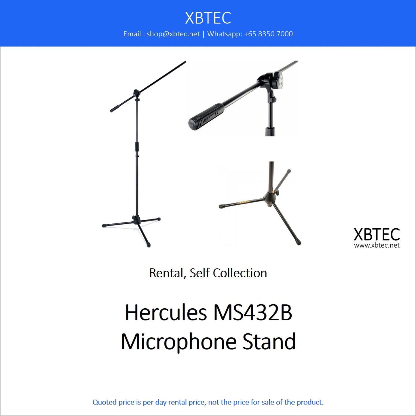 (Rental, Self Collection) Hercules MS432B Microphone Stand