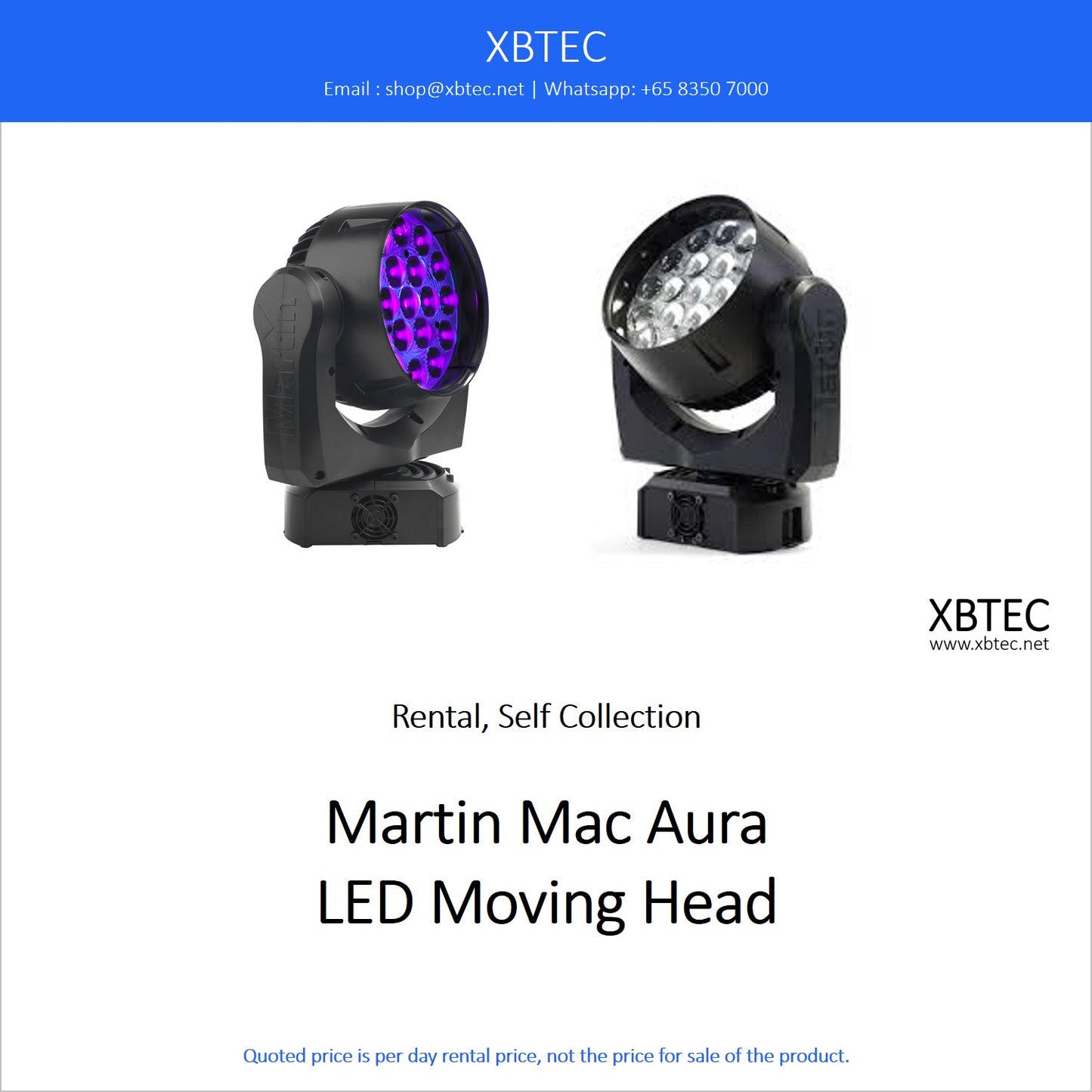 (Rental, Self Collection) Martin Mac Aura Moving Head