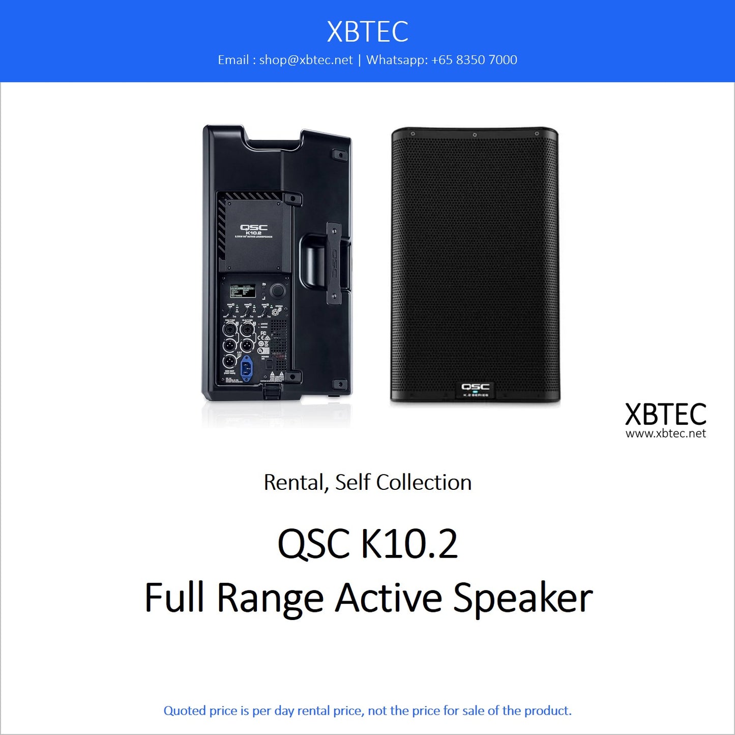 (Rental, Self Collection) QSC K10.2 Full Range Active Speaker