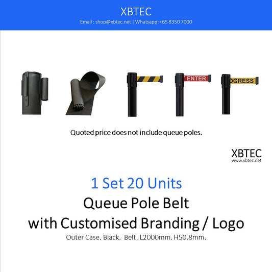 Queue Pole, Belt with Printed Branding / Logo