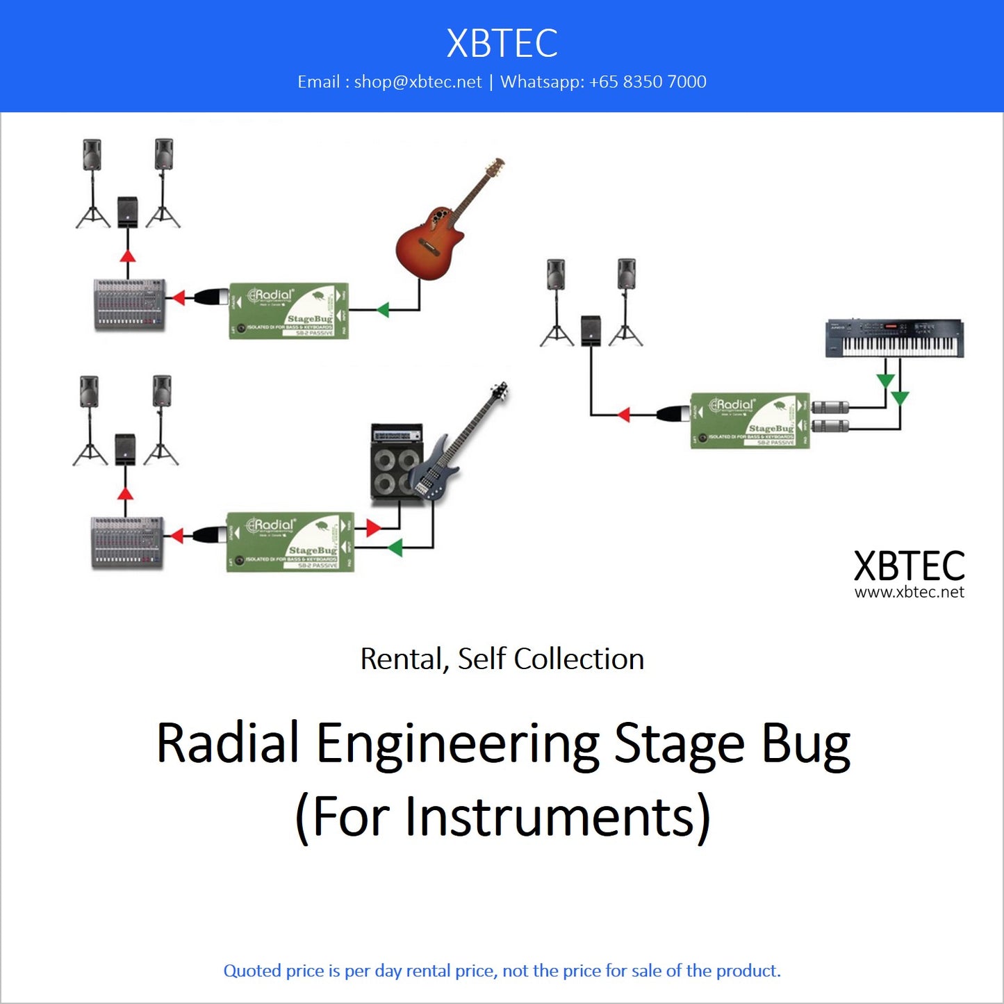 (Rental, Self Collection) Radial Engineering StageBug DI Box