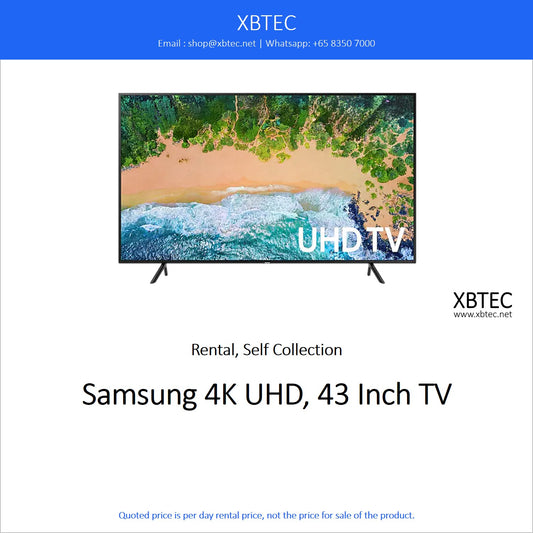 (Rental, Self Collection) Samsung 4K UHD, 43 Inch TV with Table Top Stand