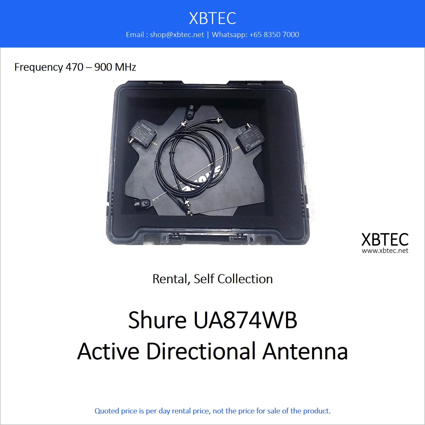 (Rental, Self Collection) Shure UA874 Active Directional Antenna