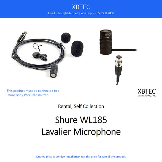 (Rental, Self Collection) Shure WL185 Lavalier Microphone