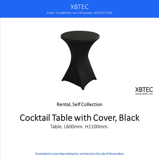 (Rental, Self Collection) Cocktail Table with Cover, Black