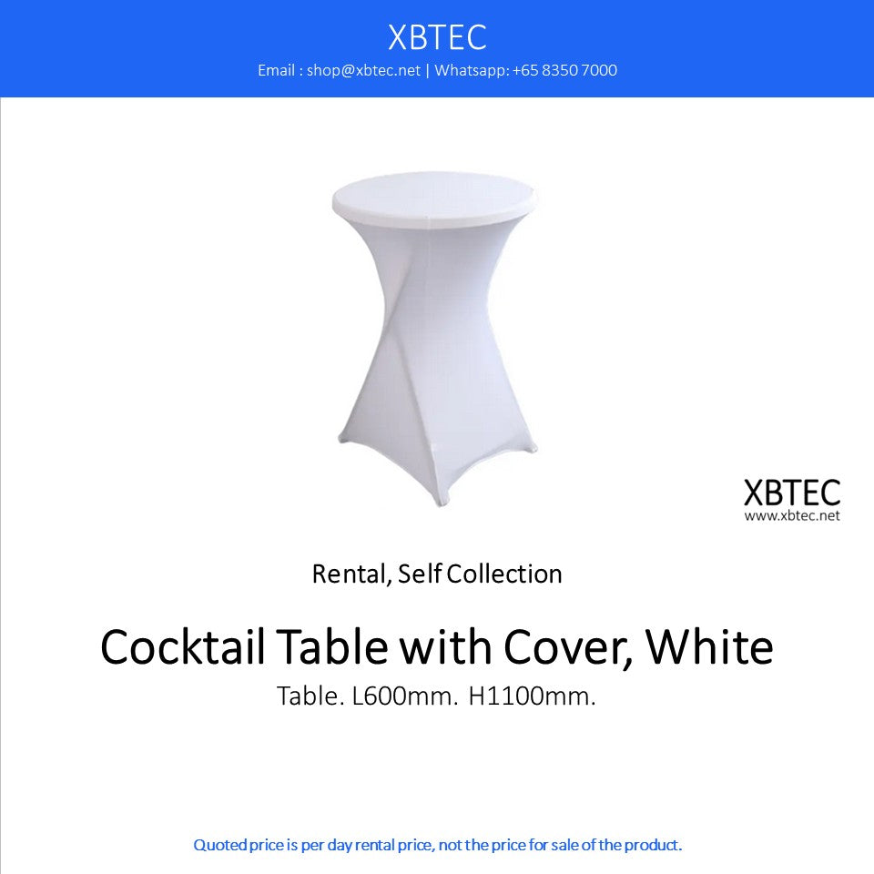 (Rental, Self Collection) Cocktail Table with Cover, White