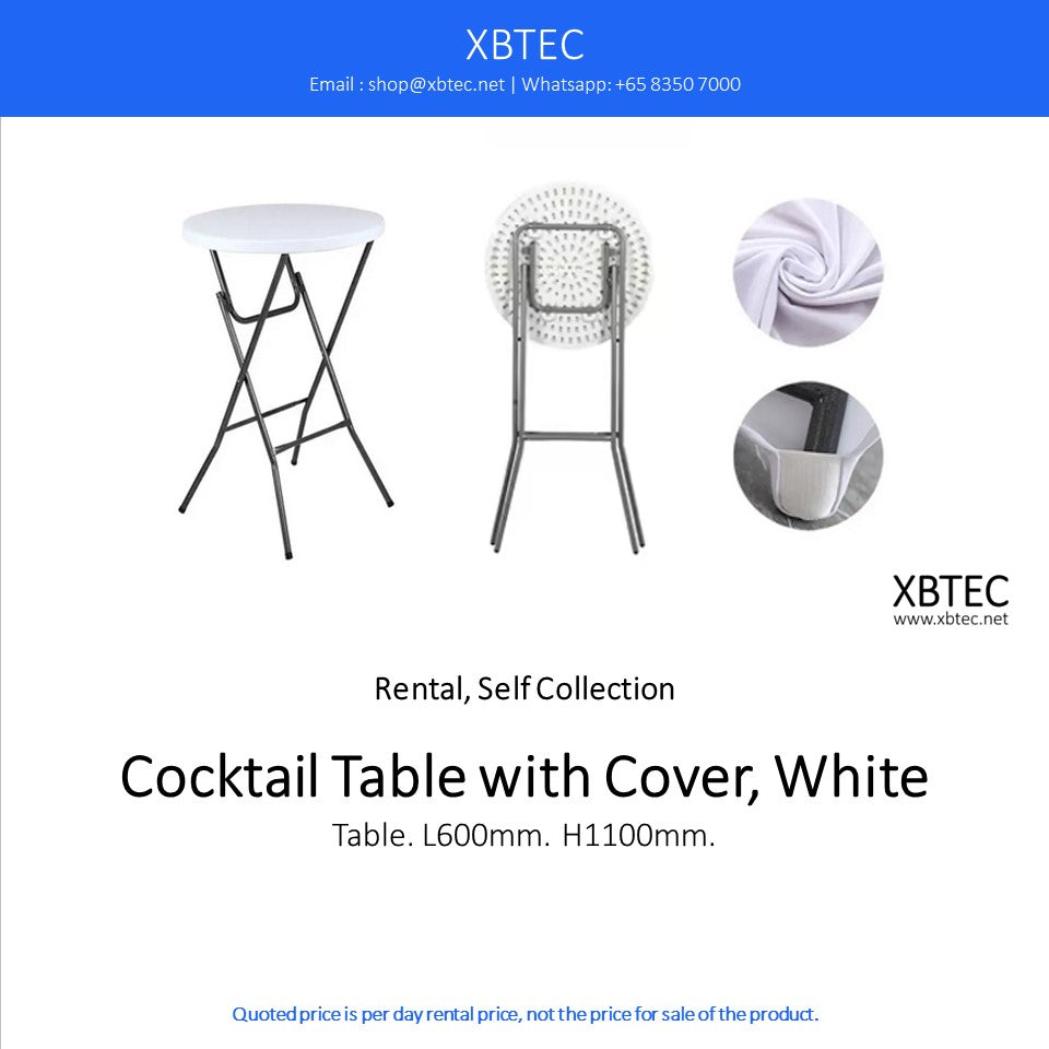 (Rental, Self Collection) Cocktail Table with Cover, White