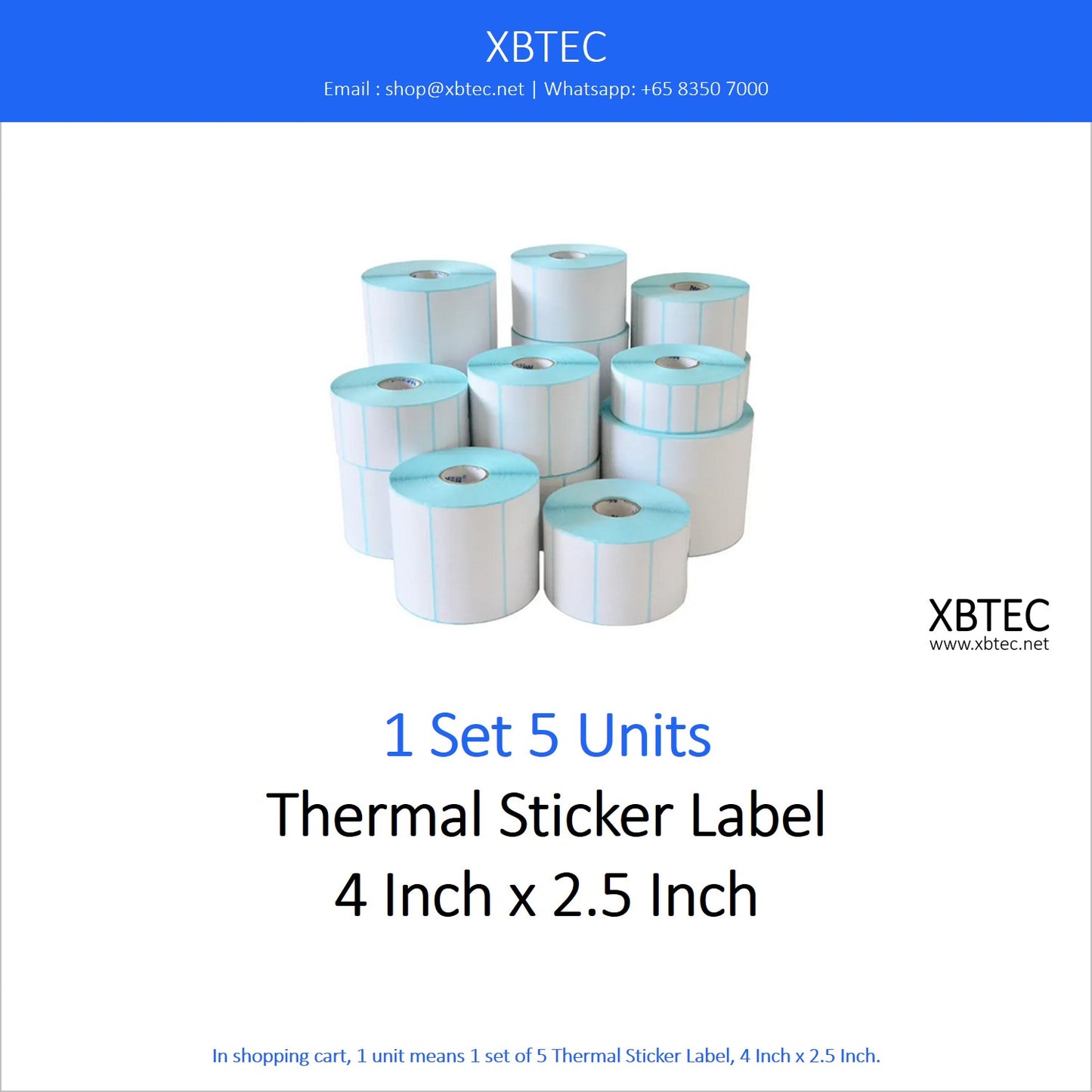 Stationery, Thermal Sticker Label, 4 Inch x 2.5 Inch