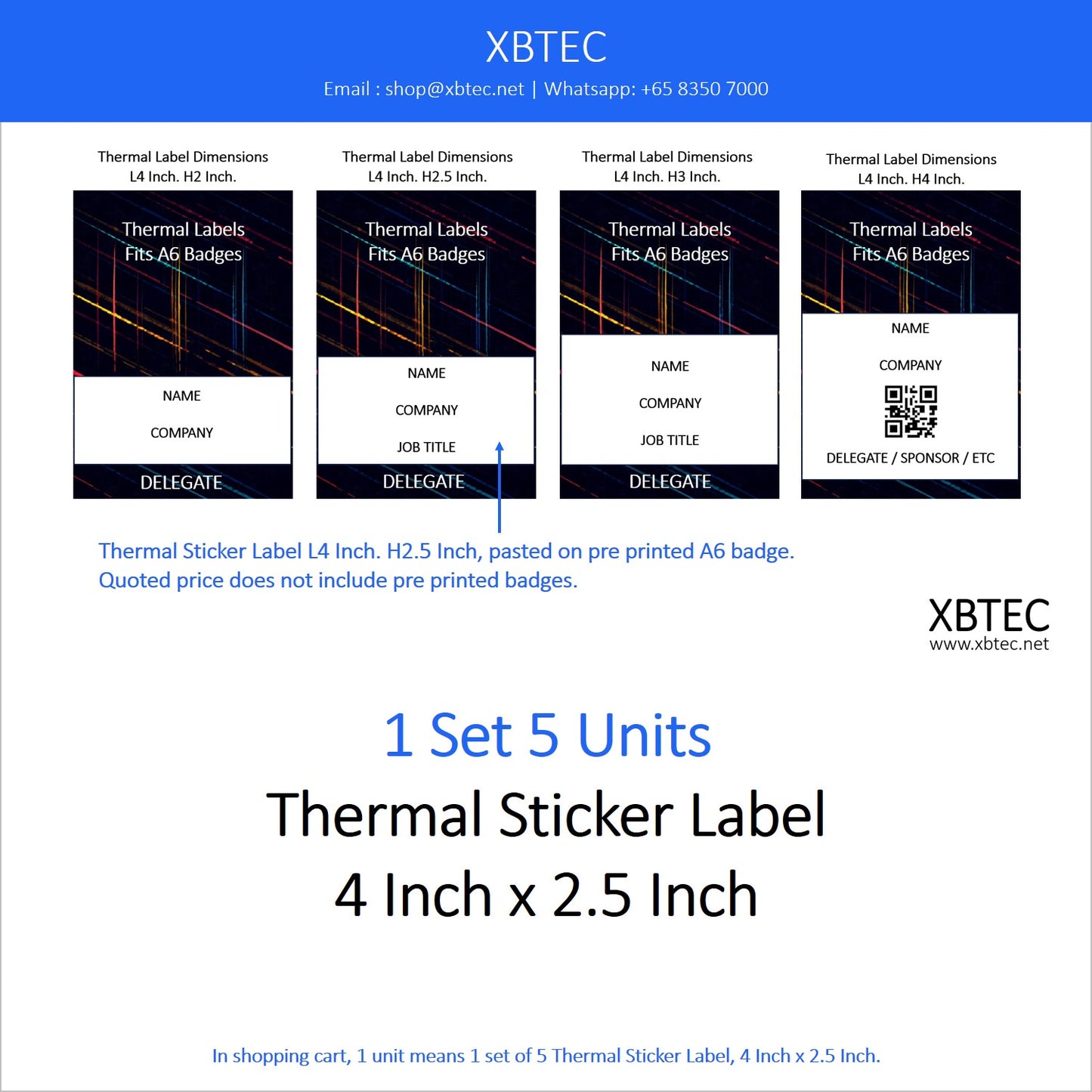 Stationery, Thermal Sticker Label, 4 Inch x 2.5 Inch