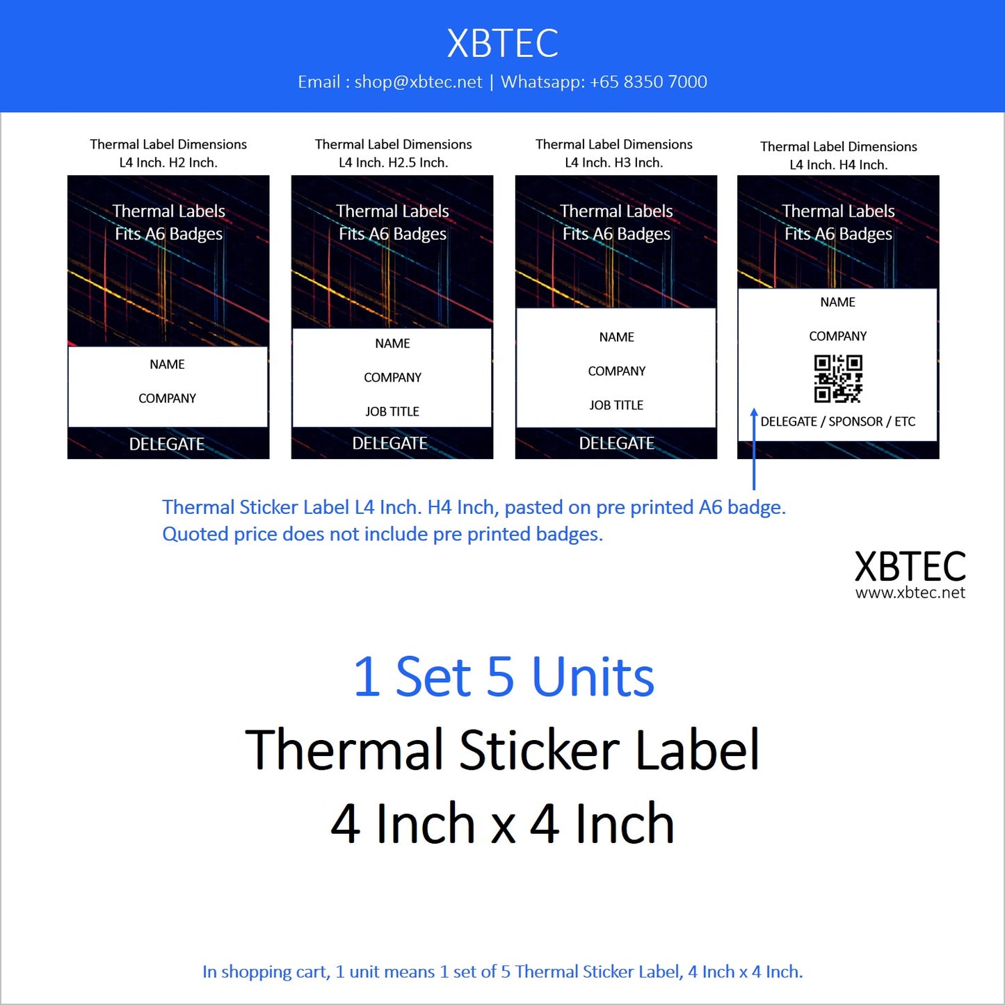 Stationery, Thermal Sticker Label, 4 Inch x 4 Inch