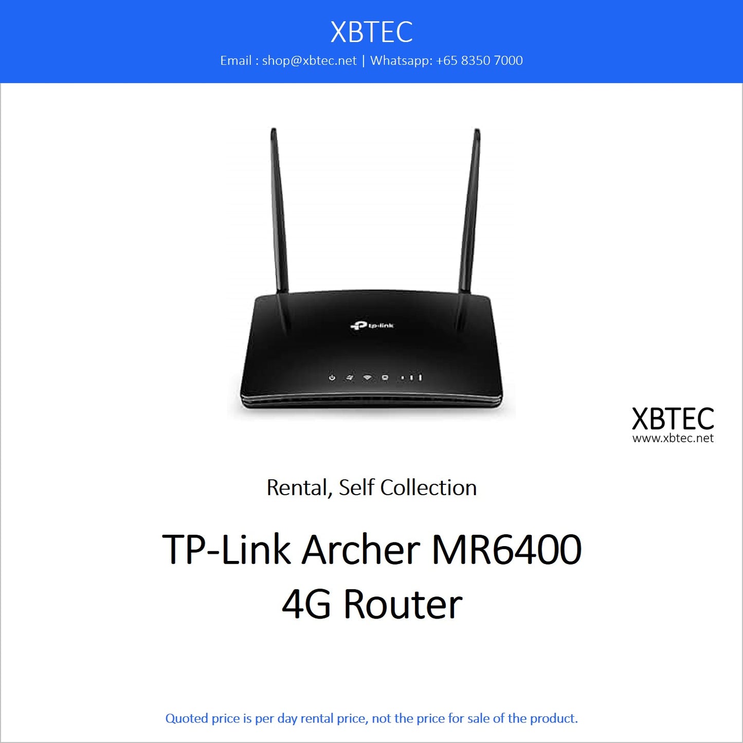 (Rental, Self Collection) TP-Link Archer MR6400 4G Router