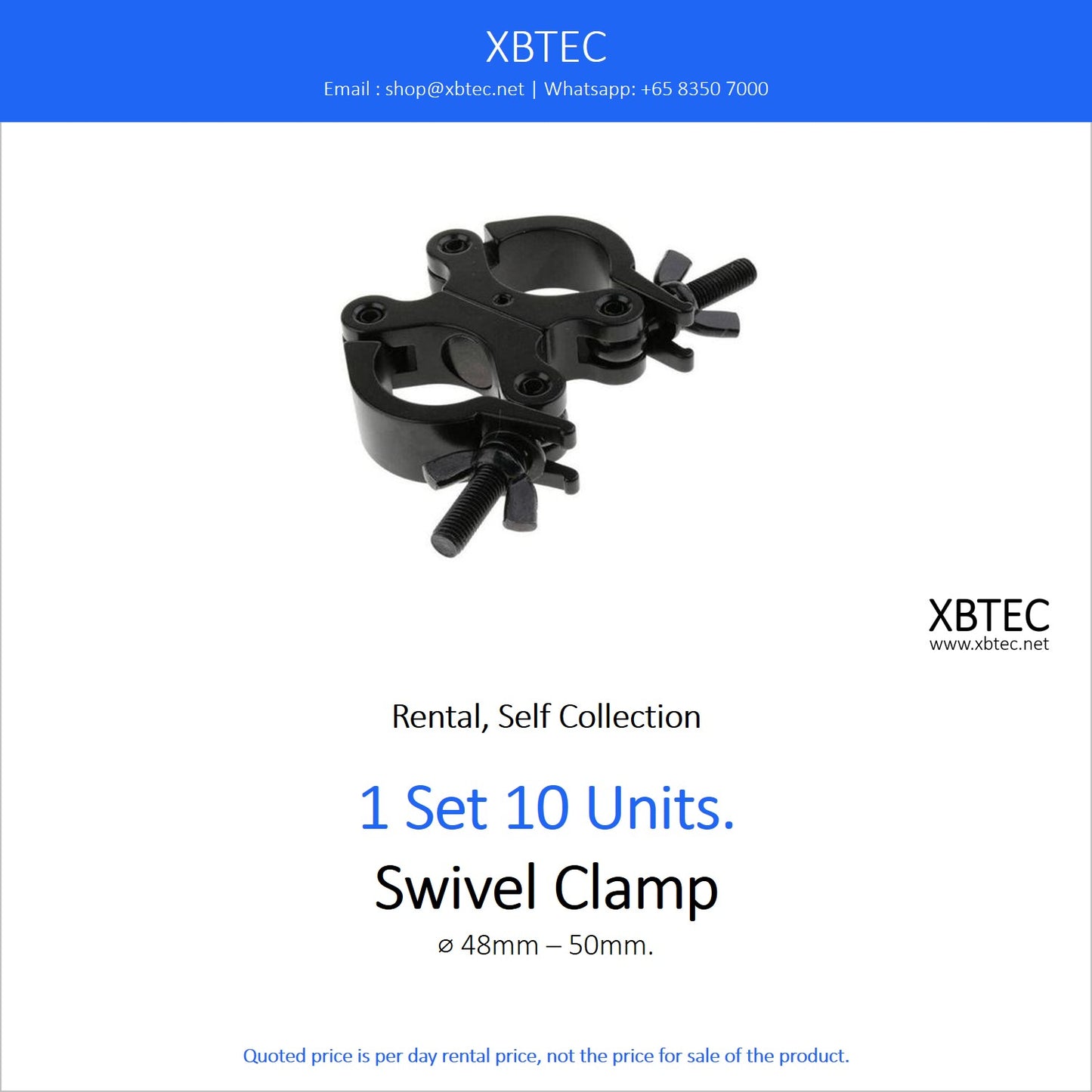 (Rental, Self Collection) Truss, Swivel Clamp