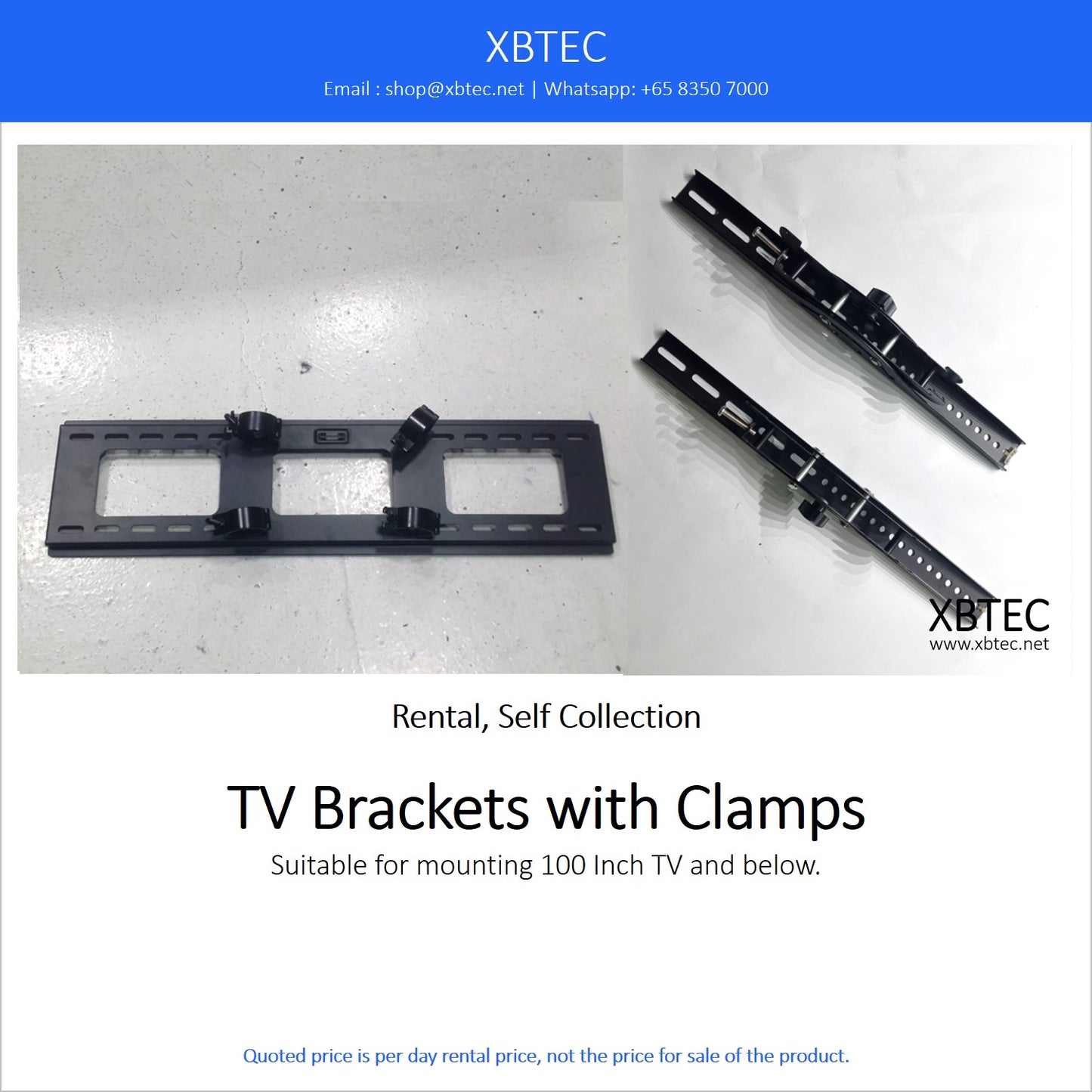 (Rental, Self Collection) TV Brackets with Clamps