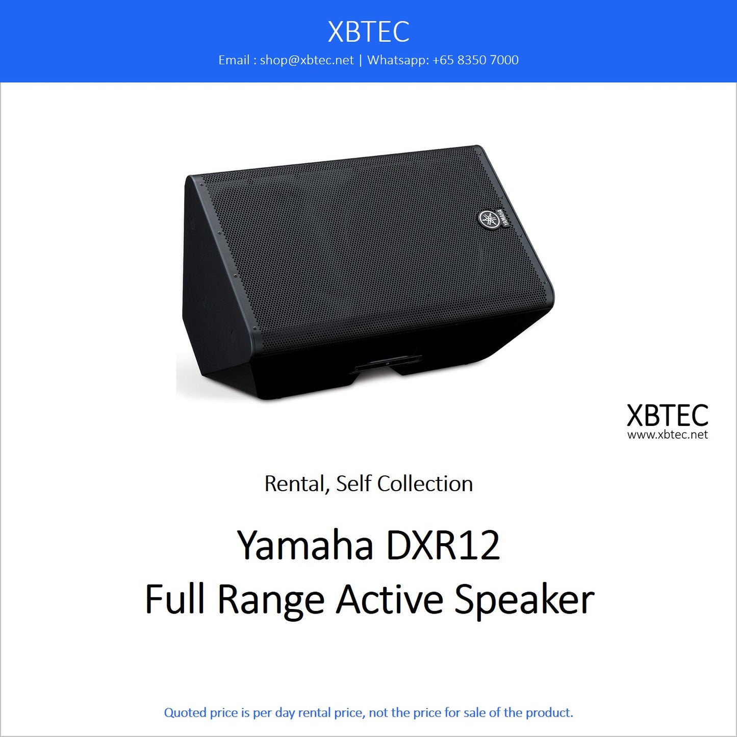 (Rental, Self Collection) Yamaha DXR12 Full Range Active Speaker, Audio Monitor