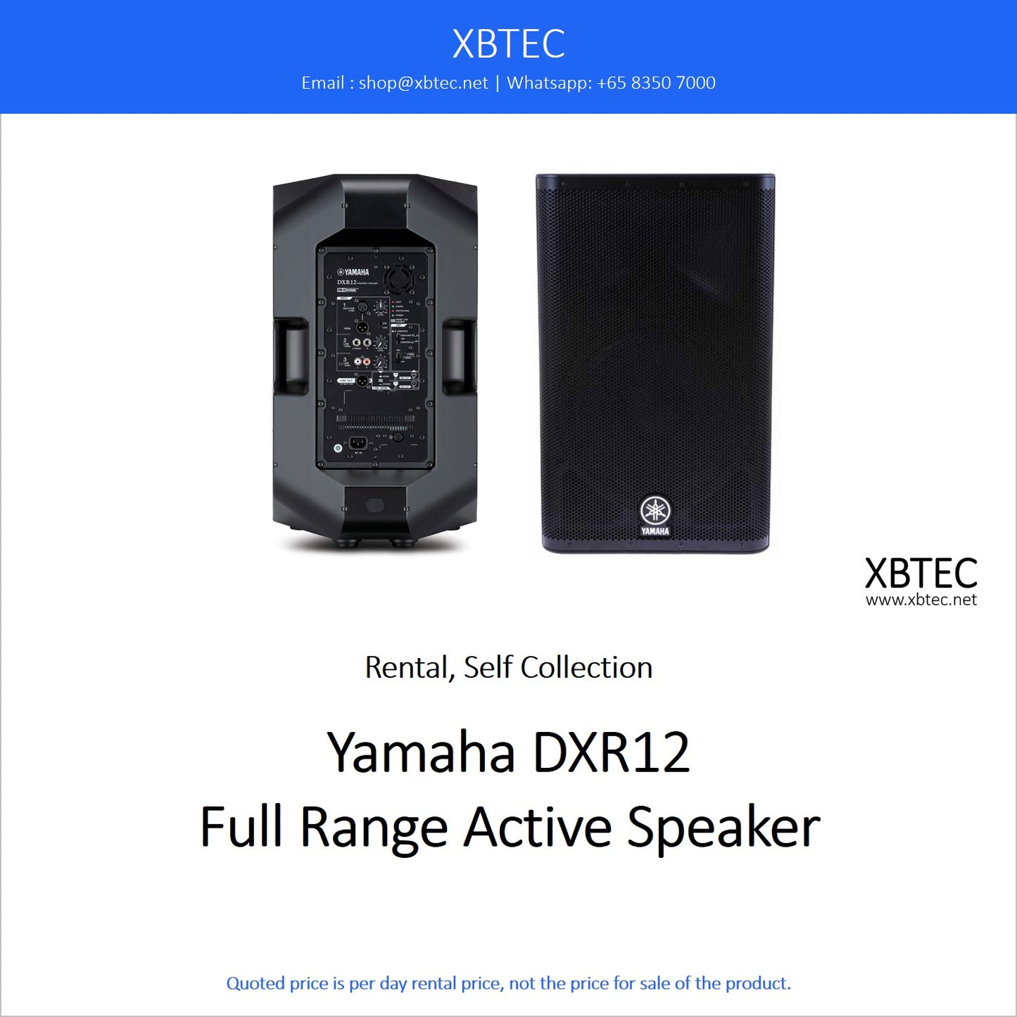 (Rental, Self Collection) Yamaha DXR12 Full Range Active Speaker, Audio Monitor