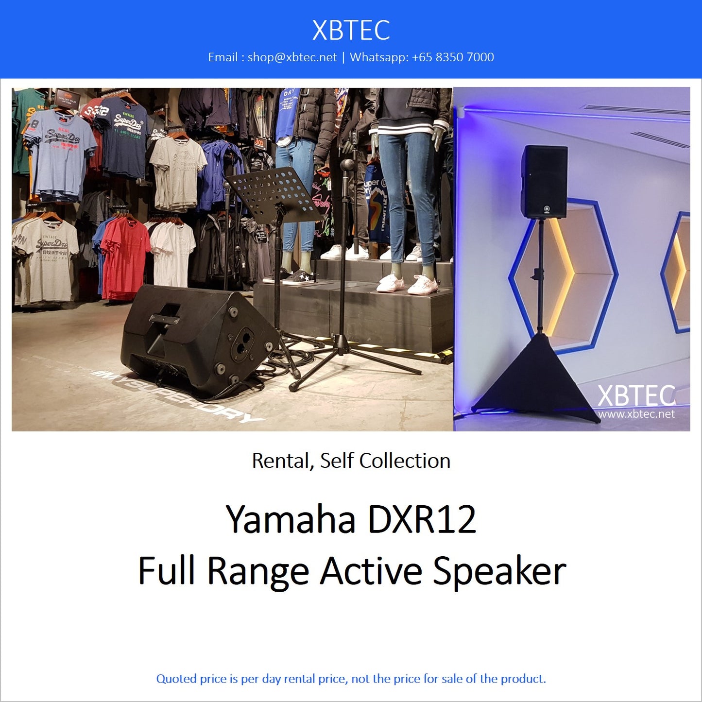 (Rental, Self Collection) Yamaha DXR12 Full Range Active Speaker