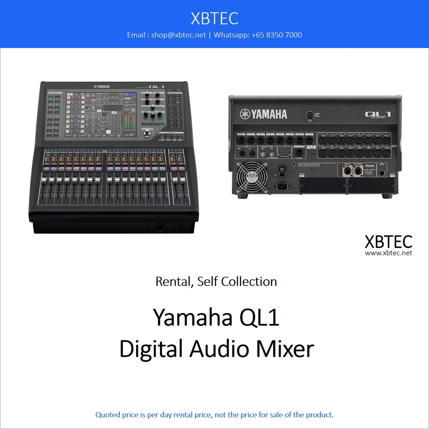 (Rental, Self Collection) Yamaha QL1 Digital Audio Mixer