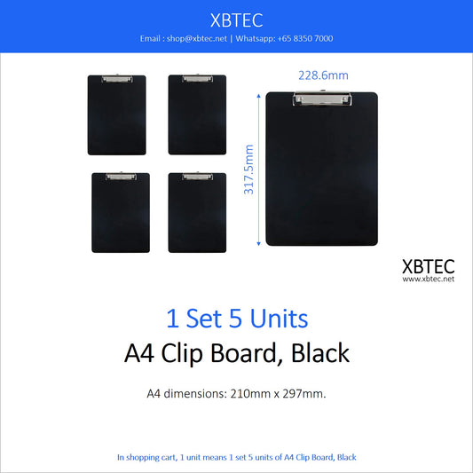 Stationery, A4 Clip Board, Black