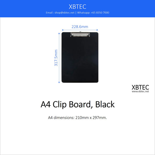 Stationery, A4 Clip Board, Black