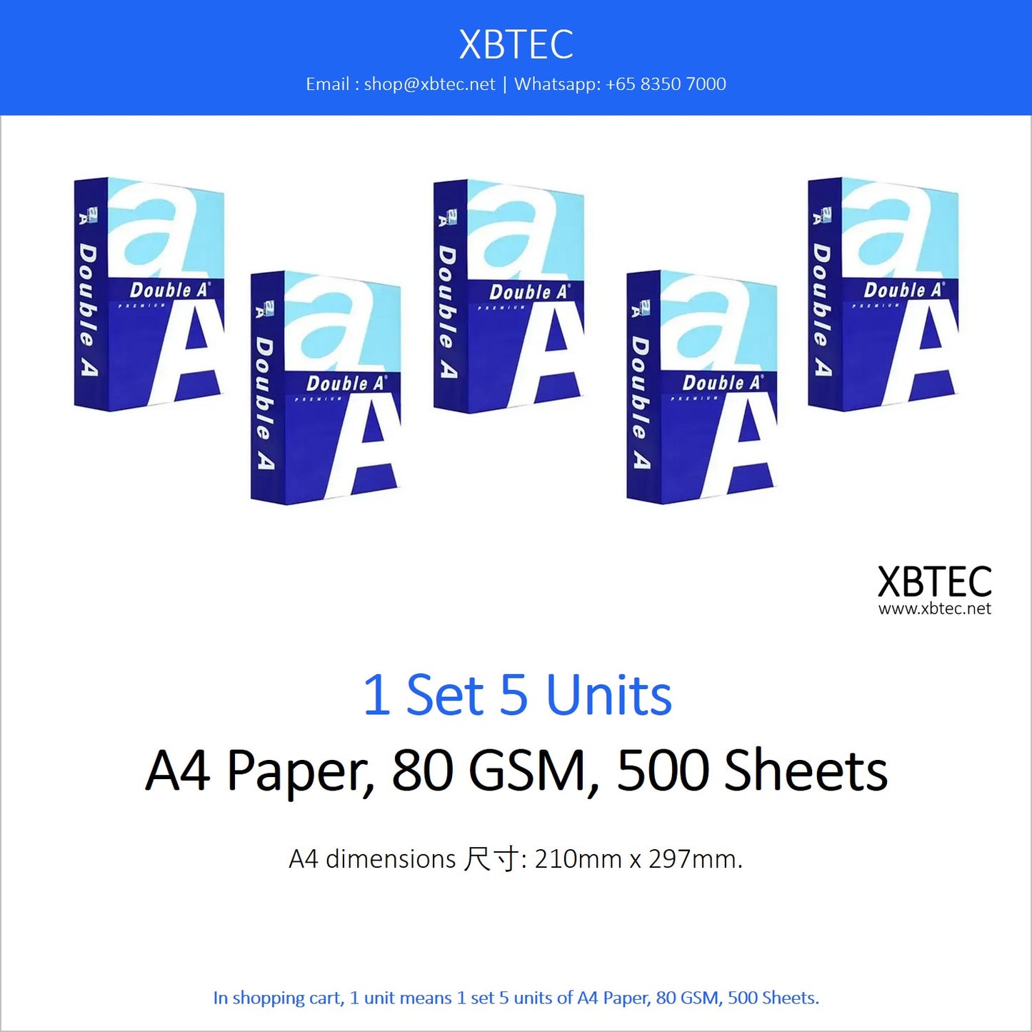 Stationery, A4 Paper, 80 GSM, 500 Sheets. 文具, A4纸, 80 GSM, 500张.