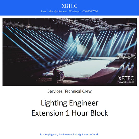 (Services, Technical Crew) Lighting Engineer, Extension 1 Hour Block