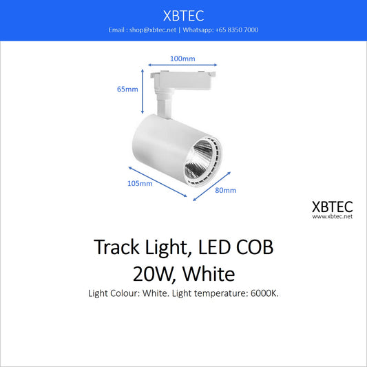 Track Light, LED COB, 20W, White