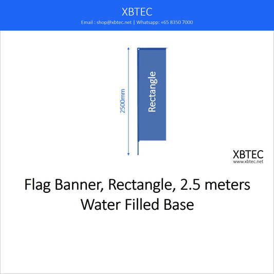 Branding Flag Banner, Rectangle, 2.5 meters, Water Filled Base