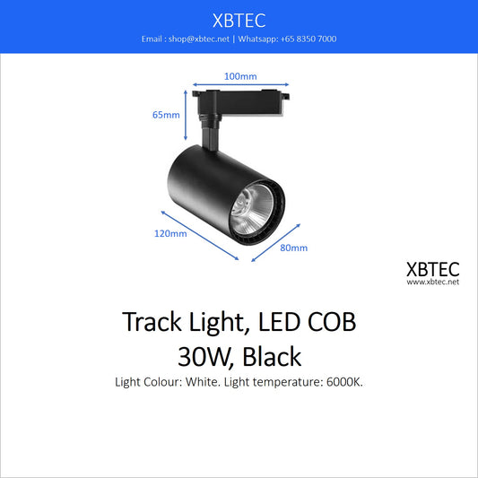 Track Light, LED COB, 30W, Black